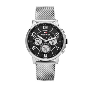  Shop Authentic Tommy Hilfiger Chronograph Black Dial Silver Mesh Bracelet Watch for Men - 1791292 - Luxxuri