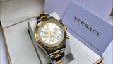 Shop Authentic Versace Classic Chronograph Quartz Silver Dial Two Tone Steel Strap Watch For Men - VEV700519 - Luxxuri