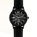 Shop Authentic Emporio Armani Meccanico Automatic Black Dial Black Leather Strap Watch For Men - AR60042 - Luxxuri