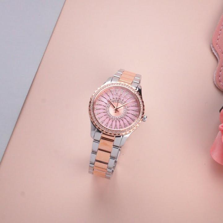  Shop Authentic Michael Kors Layton Three Hand Pink Dial Two Tone Steel Strap Watch For Women - MK6894 - Luxxuri