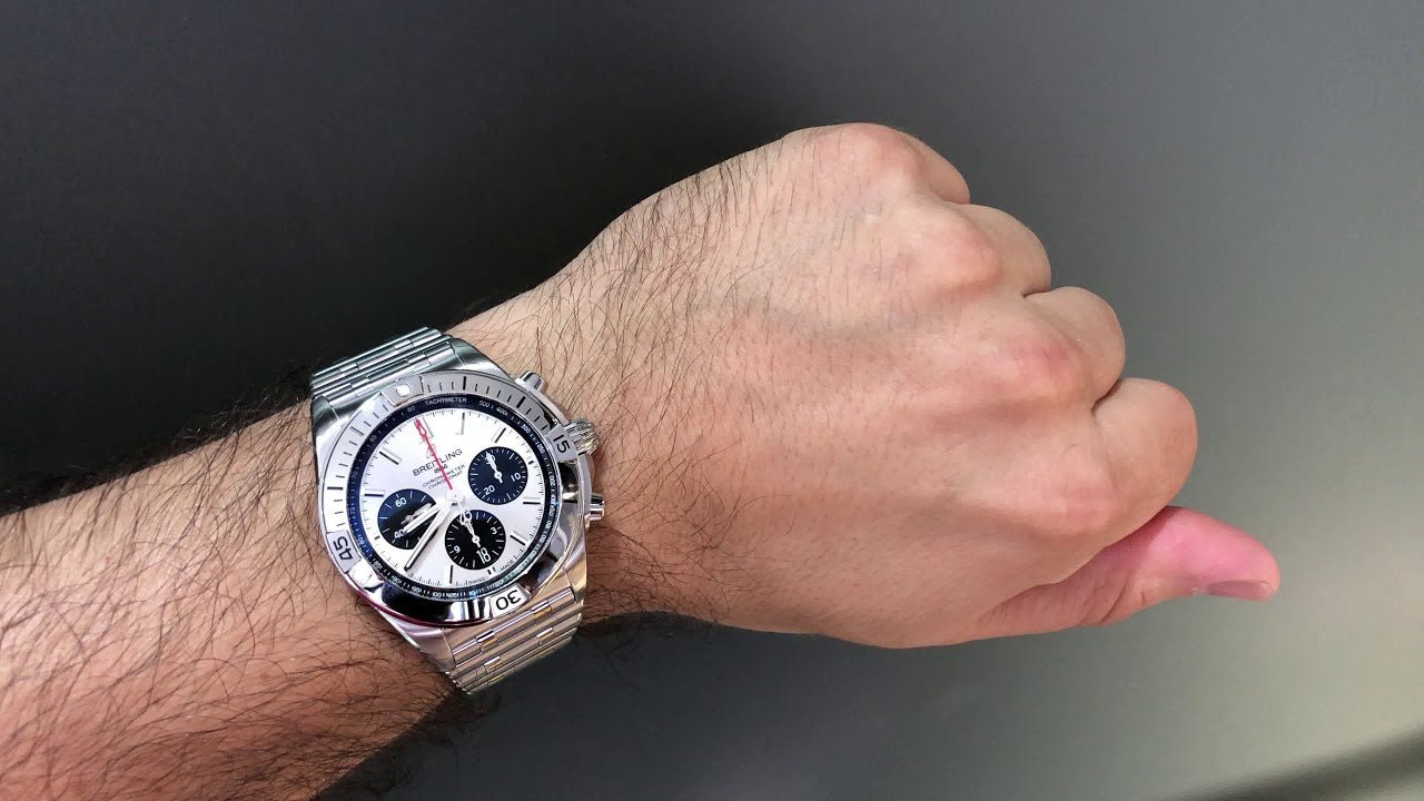  Shop Authentic Breitling Chronomat B01 42mm Silver Dial Silver Steel Strap Watch for Men - AB0134101G1A1 - Luxxuri