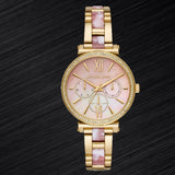  Shop Authentic Michael Kors Sofie Crystals Mother of Pearl Pink Dial Two Tone Steel Strap Watch For Women - MK4344 - Luxxuri