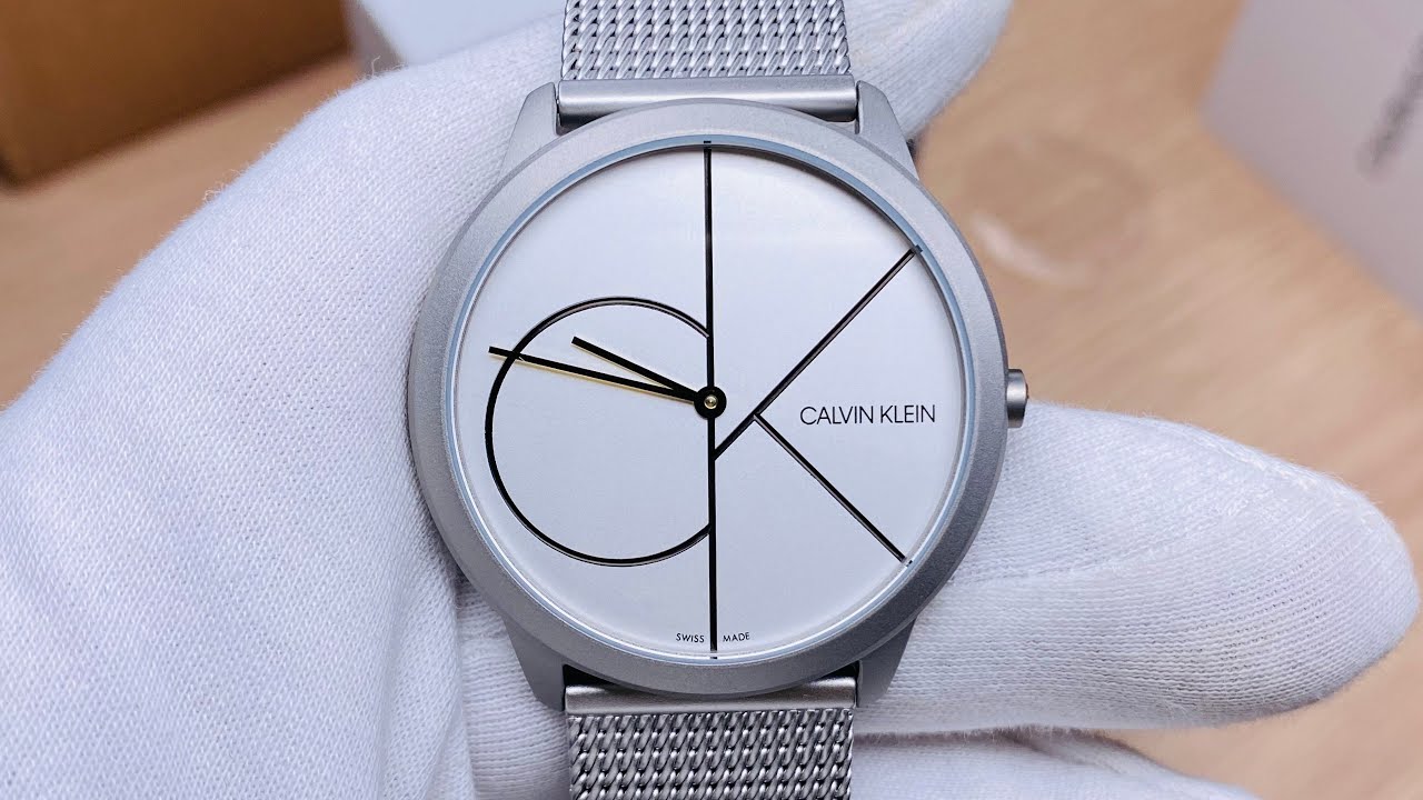  Shop Authentic Calvin Klein Minimal White Dial Silver Mesh Bracelet Watch for Men - K3M5115X - Luxxuri