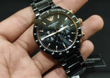  Shop Authentic Emporio Armani Mario Ceramic Chronograph Black Dial Black Steel Strap Watch For Men - AR70002 - Luxxuri