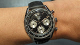  Shop Authentic Tag Heuer Carrera Automatic Chronograph Black Dial Black Leather Strap Watch for Men - CBS2210.FC6534 - Luxxuri