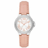  Shop Authentic Michael Kors Camille Three-Hand Crystals White Dial Pink Leather Strap Watch for Women - MK2963 - Luxxuri