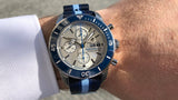  Shop Authentic Breitling Superocean Heritage Chronograph 44 Ocean Conservancy Silver Dial Two Tone NATO Strap Watch for Men - A133131A1G1W1 - Luxxuri