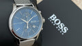  Shop Authentic Hugo Boss Jet Blue Dial Silver Mesh Bracelet Watch for Men - 1513441 - Luxxuri