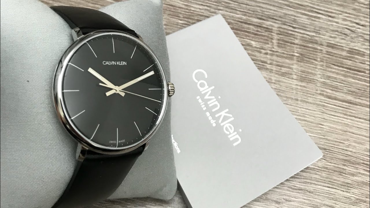  Shop Authentic Calvin Klein High Noon Quartz Black Dial Black Leather Strap Watch for Men - K8M211C1 - Luxxuri