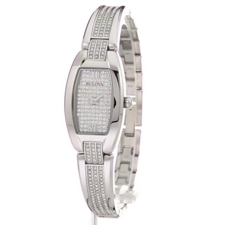  Shop Authentic Bulova Crystal Collection Silver Dial Silver Steel Strap Watch for Women - 96L235 - Luxxuri