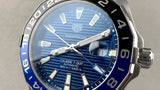  Shop Authentic Tag Heuer Aquaracer GMT Calibre 6 Automatic Blue Dial Silver Steel Strap Watch for Men - WAY201T.BA0927 - Luxxuri