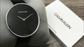  Shop Authentic Calvin Klein Full Moon Black Dial Black Leather Strap Watch for Women - K8Y231C1 - Luxxuri