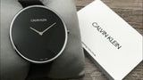  Shop Authentic Calvin Klein Full Moon Black Dial Black Leather Strap Watch for Women - K8Y231C1 - Luxxuri
