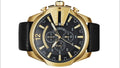  Shop Authentic Diesel Mega Chief Gold & Black Dial Black Leather Strap Watch For Men - DZ4344 - Luxxuri