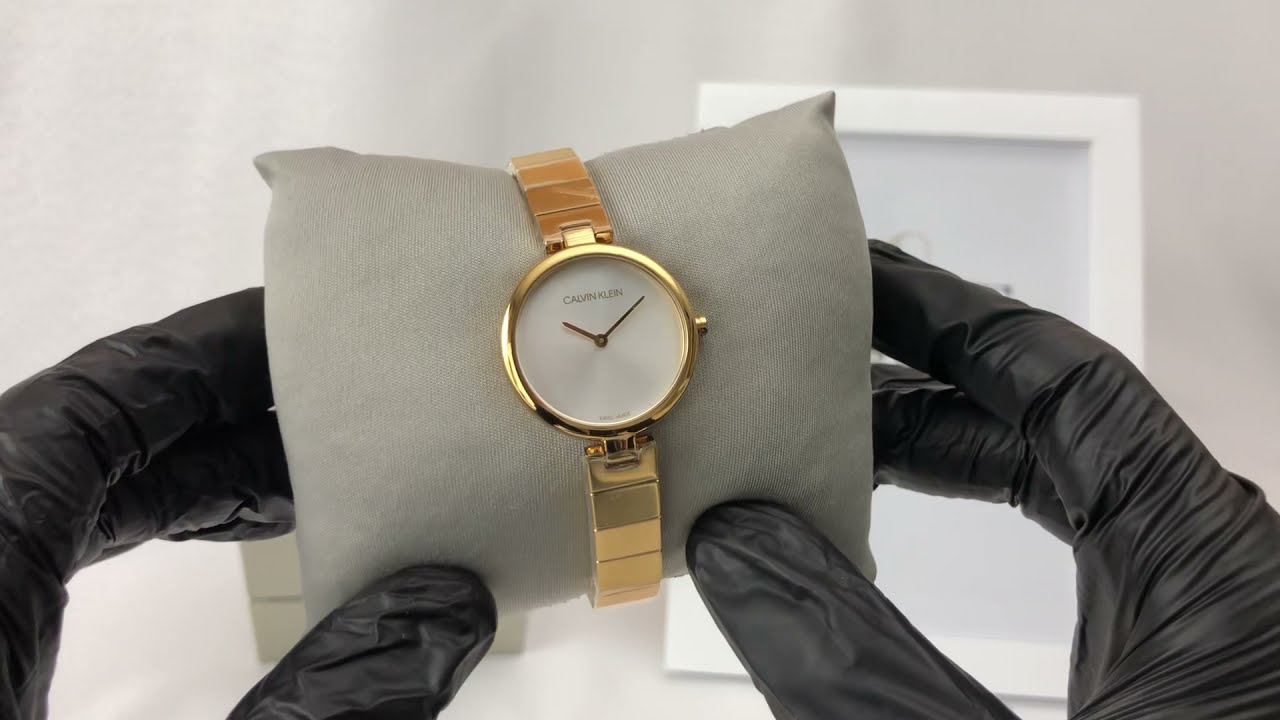  Shop Authentic Calvin Klein Authentic Silver Dial Gold Steel Strap Watch for Women - K8G23546 - Luxxuri