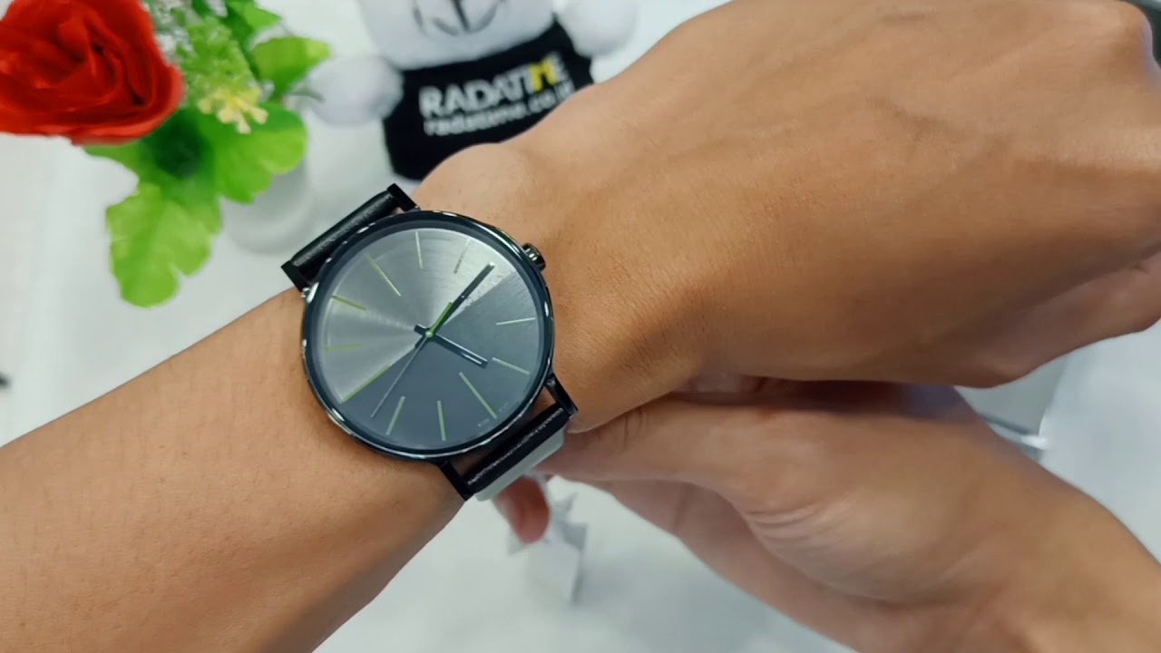  Shop Authentic Calvin Klein Boost White Black Dial Black Leather Strap Watch for Men - K7Y21CCX - Luxxuri