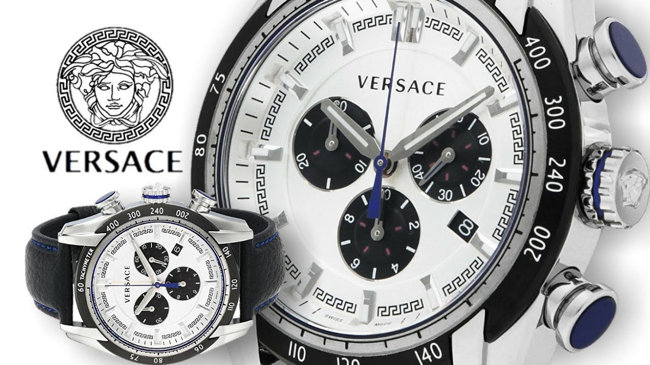  Shop Authentic Versace V-Ray Quartz Silver Dial Black Leather Strap Watch for Men - VDB010014 - Luxxuri