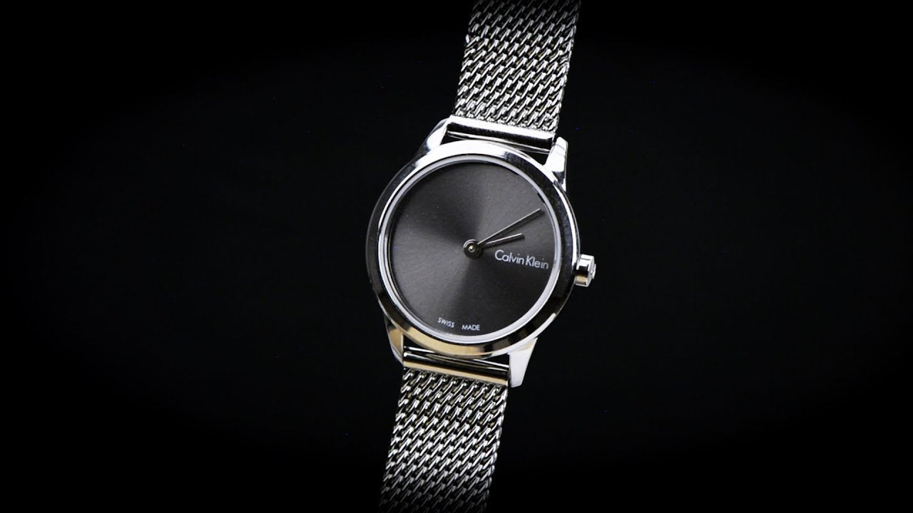  Shop Authentic Calvin Klein Minimal Grey Dial Silver Mesh Bracelet Watch for Women - K3M231Y3 - Luxxuri