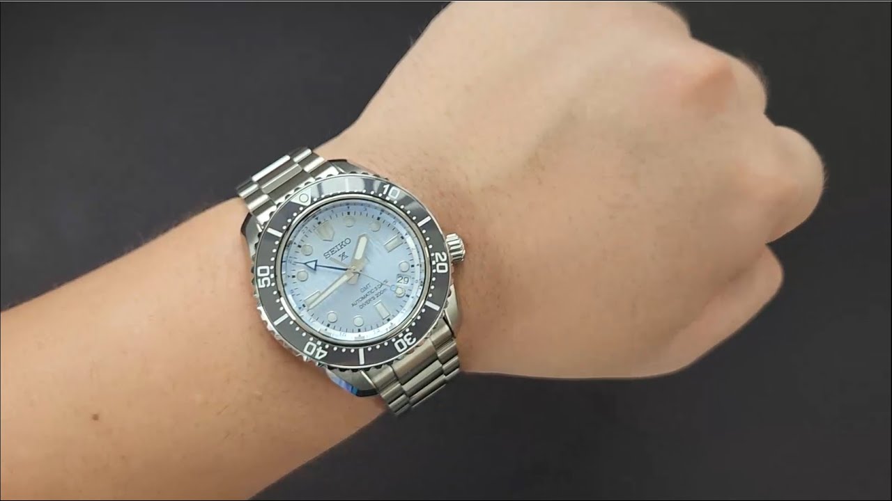  Shop Authentic Seiko Prospex Limited Edition Automatic GMT Glacier Blue Dial Silver Steel Strap Watch For Men - SPB385J1 - Luxxuri