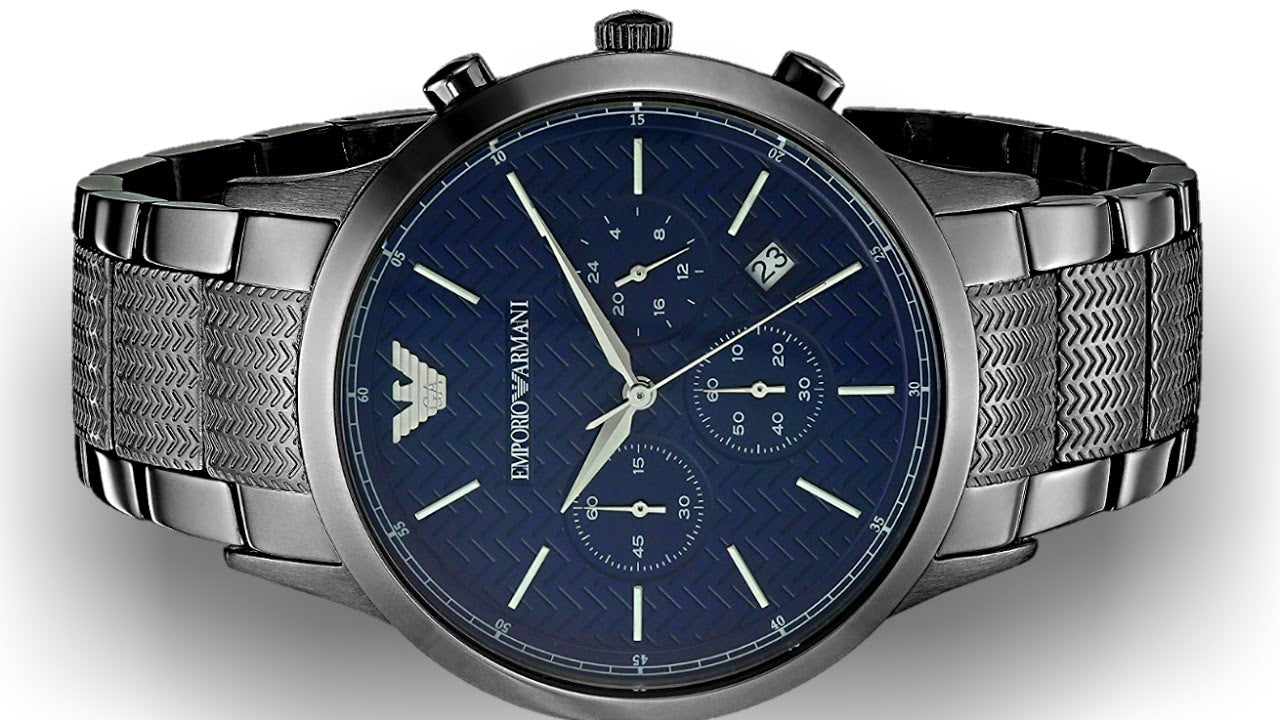  Shop Authentic Emporio Armani Renato Chronograph Quartz Blue Dial Grey Steel Strap Watch For Men - AR2505 - Luxxuri