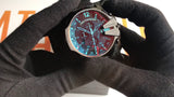  Shop Authentic Diesel Mega Chief Black Dial Black Leather Strap Watch For Men - DZ4323 - Luxxuri