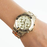  Shop Authentic Marc Jacobs Blade Chronograph Gold Dial Gold Steel Strap Watch for Women - MBM3101 - Luxxuri