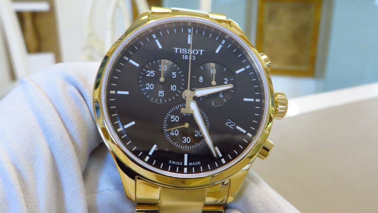 Shop Authentic Tissot Chrono XL Classic Black Dial Gold Steel Strap Watch for Men - T116.617.33.051.00 - Luxxuri