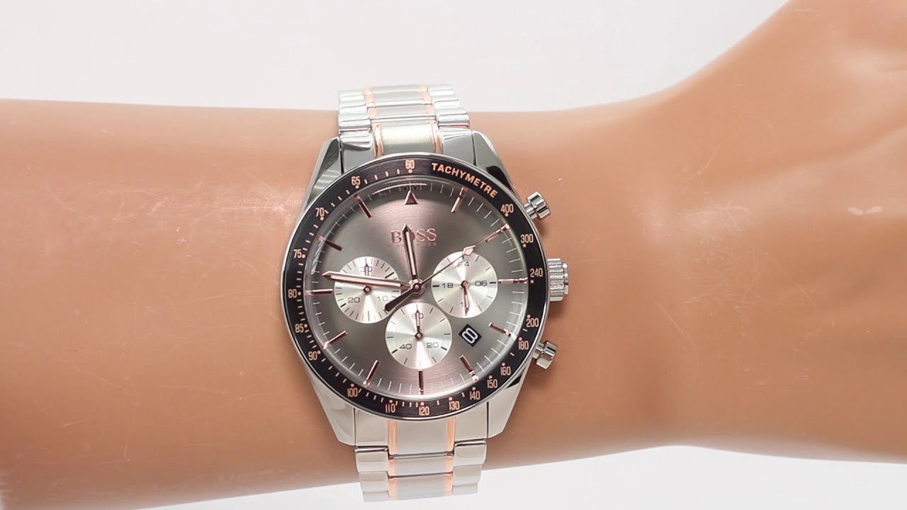  Shop Authentic Hugo Boss Trophy Chronograph Grey Dial Silver Steel Strap Watch for Men - 1513634 - Luxxuri