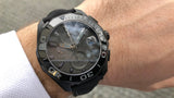  Shop Authentic Tag Heuer Aquaracer Automatic Chronograph Special Edition Titanium Grey Dial Black Leather Strap Watch for Men - CAY218B.FC6370 - Luxxuri