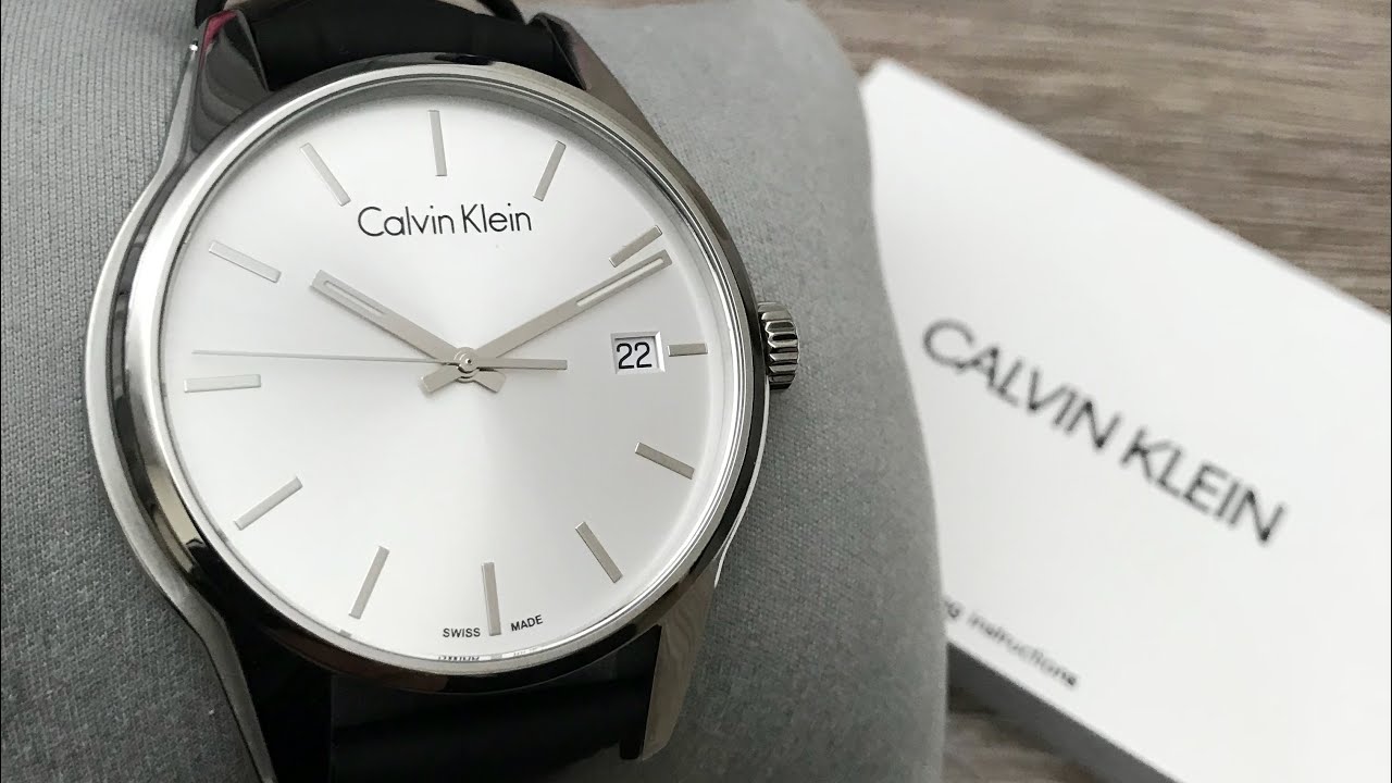  Shop Authentic Calvin Klein City Silver Dial Black Leather Strap Watch For Women - K2G231C6 - Luxxuri