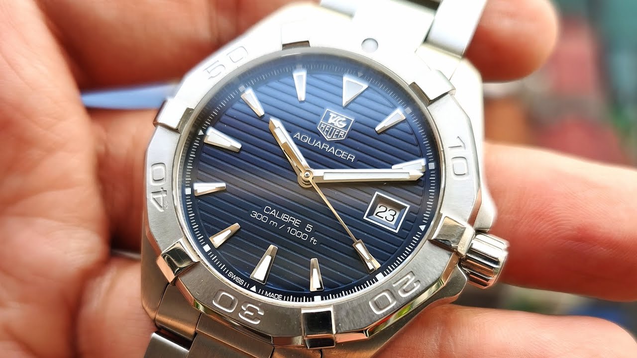  Shop Authentic Tag Heuer Aquaracer Automatic Blue Dial Silver Steel Strap Watch for Men - WAY2112.BA0928 - Luxxuri