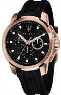  Shop Authentic Maserati SFIDA Chronograph Black Dial Black Rubber Strap Watch For Men - R851123008 - Luxxuri