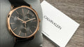  Shop Authentic Calvin Klein Posh Grey Dial Black Leather Strap Watch for Men - K8Q376C3 - Luxxuri