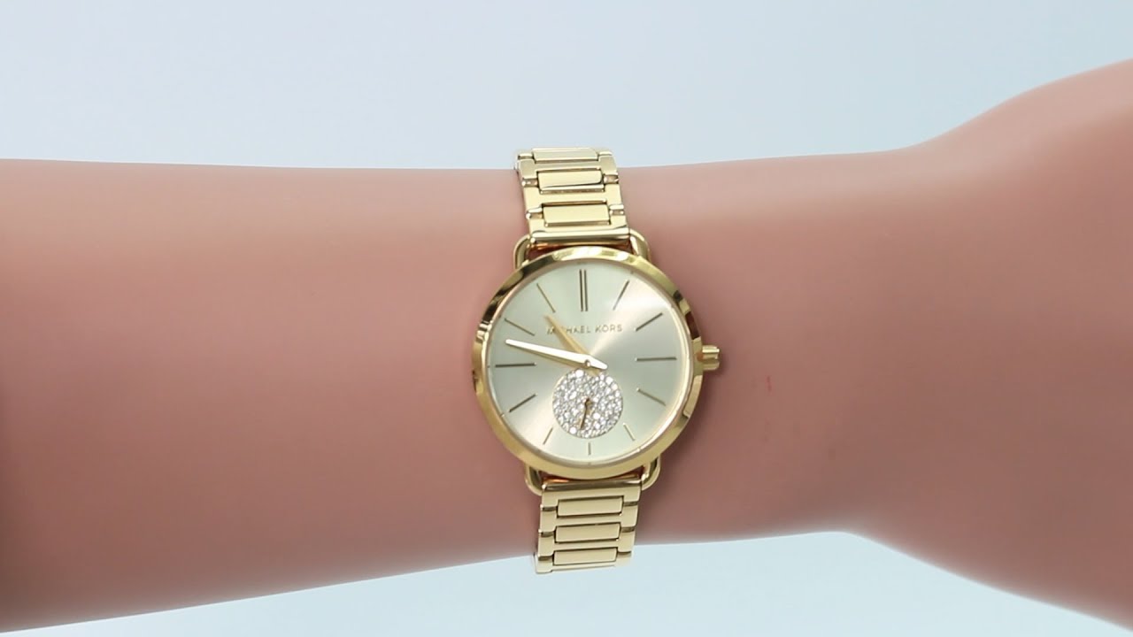  Shop Authentic Michael Kors Portia Quartz Gold Dial Gold Steel Strap Watch For Women - MK3838 - Luxxuri