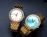  Shop Authentic Michael Kors Darci Analog Mother of Pearl Green Dial Gold Steel Strap Watch For Women - MK3498 - Luxxuri