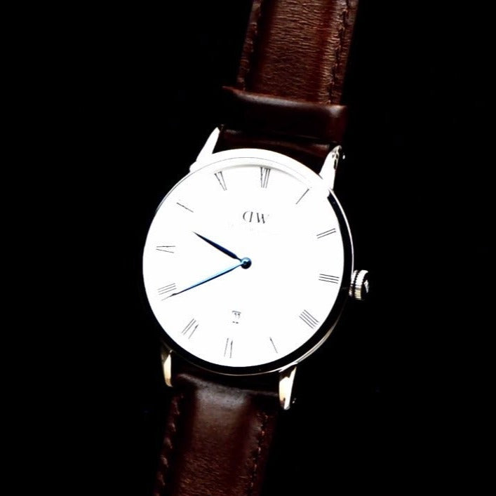  Shop Authentic Daniel Wellington Dapper Bristol White Dial Brown Leather Strap Watch For Women - DW00100090 - Luxxuri