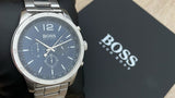  Shop Authentic Hugo Boss Professional Chronograph Blue Dial Silver Steel Strap Watch for Men - 1513527 - Luxxuri