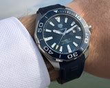  Shop Authentic Tag Heuer Aquaracer Blue Dial Blue Rubber Strap Watch for Men - WAY111C.FT6155 - Luxxuri