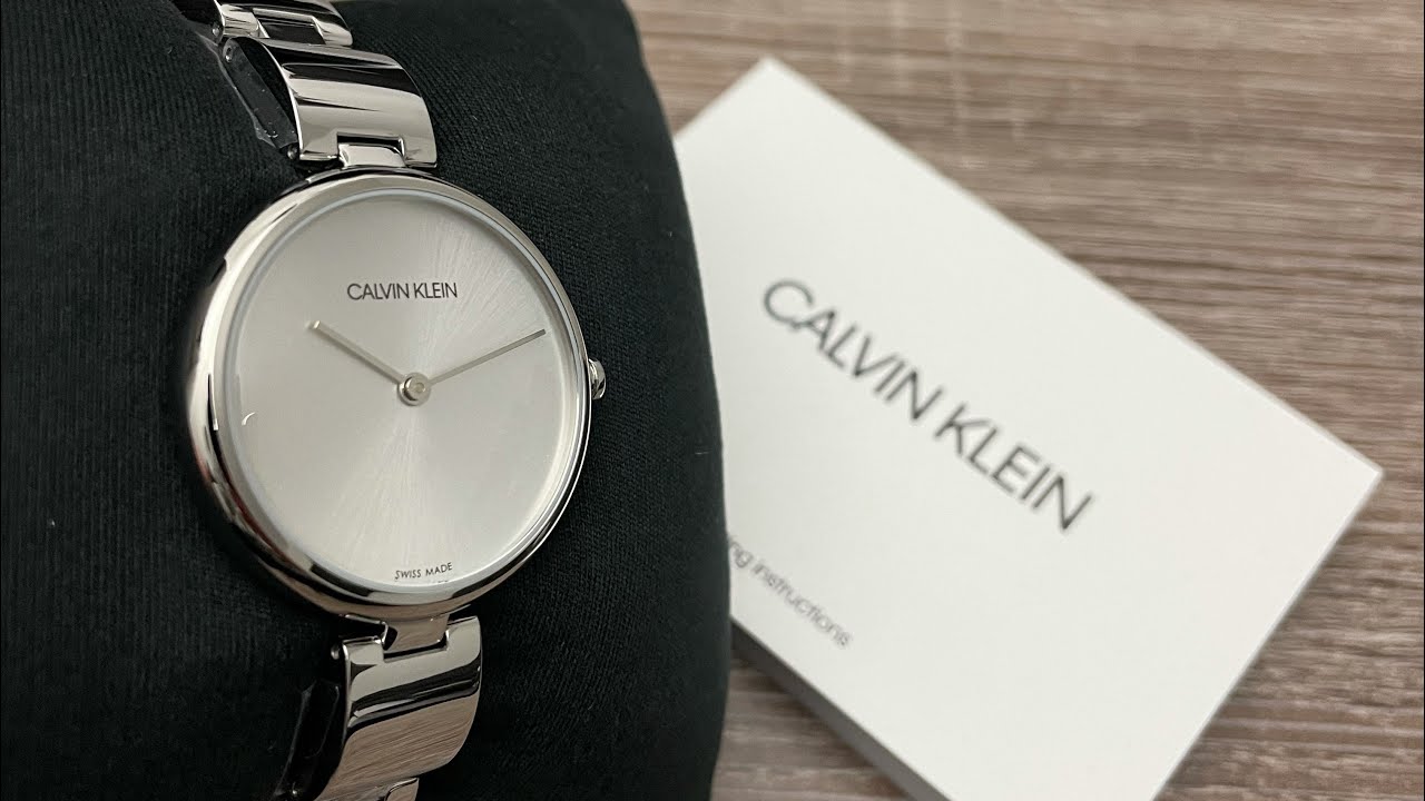  Shop Authentic Calvin Klein Wavy Silver Dial Silver Steel Strap Watch for Women - K9U23146 - Luxxuri