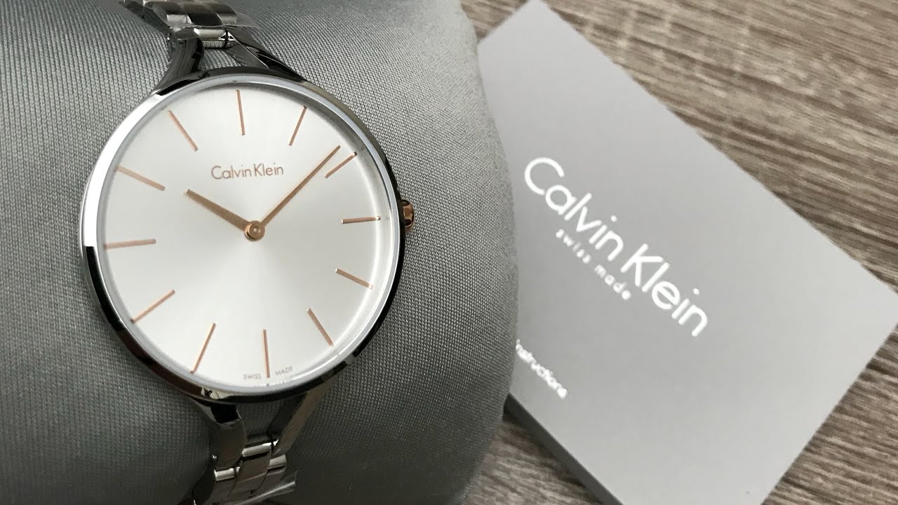  Shop Authentic Calvin Klein Graphic Silver Dial Silver Steel Strap Watch for Women - K7E23B46 - Luxxuri