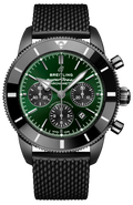 Breitling Superocean Heritage B01 Chronograph 44 Green Dial Black Mesh Bracelet Watch for Men - MB01621A1L1S1