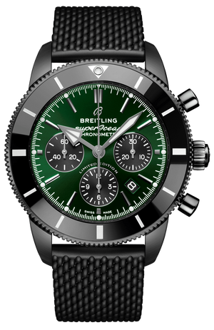  Shop Authentic Breitling Superocean Heritage B01 Chronograph 44 Green Dial Black Mesh Bracelet Watch for Men - MB01621A1L1S1 - Luxxuri