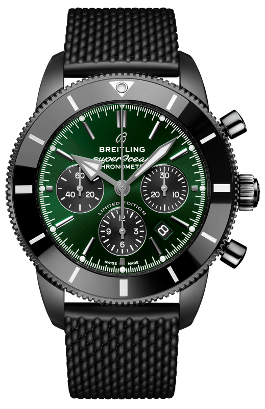  Shop Authentic Breitling Superocean Heritage B01 Chronograph 44 Green Dial Black Mesh Bracelet Watch for Men - MB01621A1L1S1 - Luxxuri