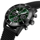  Shop Authentic Breitling Superocean Heritage B01 Chronograph 44 Green Dial Black Mesh Bracelet Watch for Men - MB01621A1L1S1 - Luxxuri