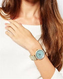  Shop Authentic Michael Kors Darci Analog Mother of Pearl Green Dial Gold Steel Strap Watch For Women - MK3498 - Luxxuri