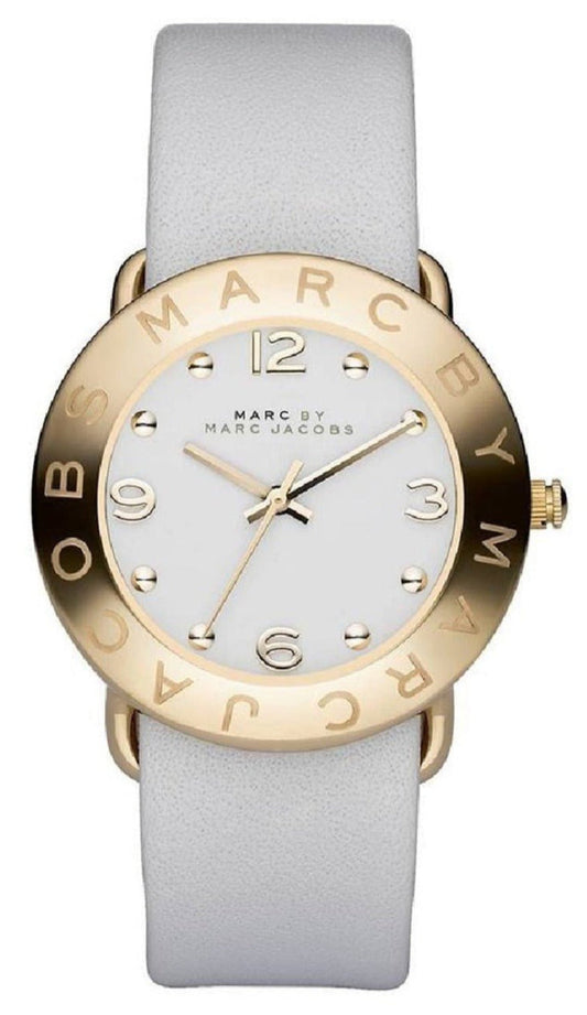  Shop Authentic Marc Jacobs Amy White Dial White Leather Strap Watch for Women - MBM1150 - Luxxuri