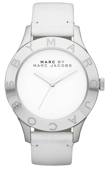  Shop Authentic Marc Jacobs Blade White Dial White Leather Strap Watch for Women - MBM1200 - Luxxuri
