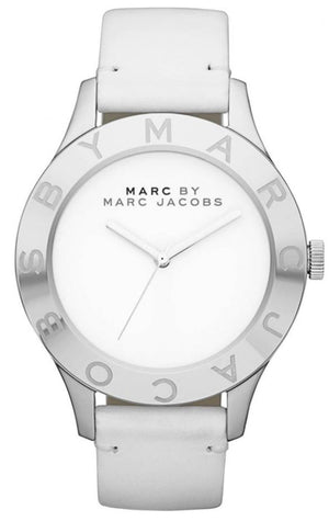 Shop Authentic Marc Jacobs Blade White Dial White Leather Strap Watch for Women - MBM1200 - Luxxuri