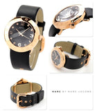  Shop Authentic Marc Jacobs Amy Black Dial Black Leather Strap Watch for Women - MBM1225 - Luxxuri