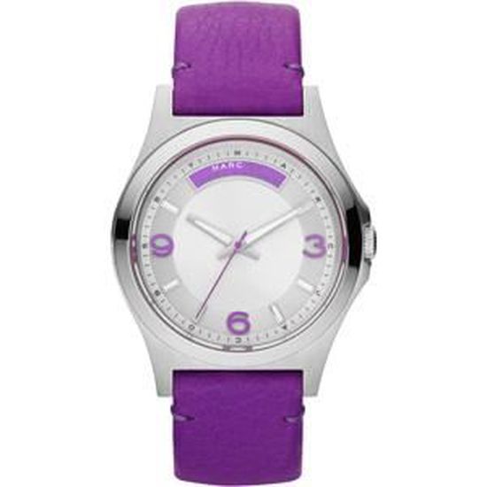  Shop Authentic Marc Jacobs Baby Dave Silver Dial Purple Leather Strap Watch for Women - MBM1262 - Luxxuri